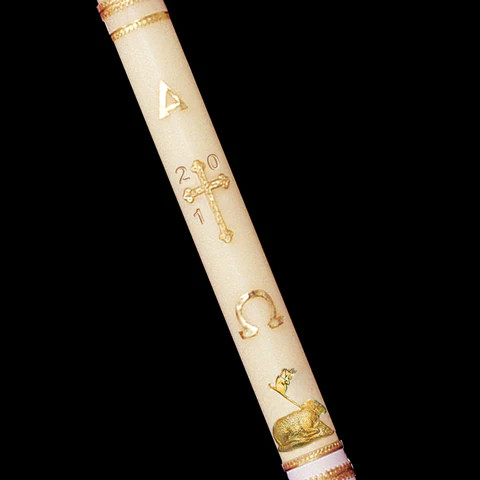 Ornamented Beeswax Paschal Candle All Sizes Holy Land Art Company, LLC