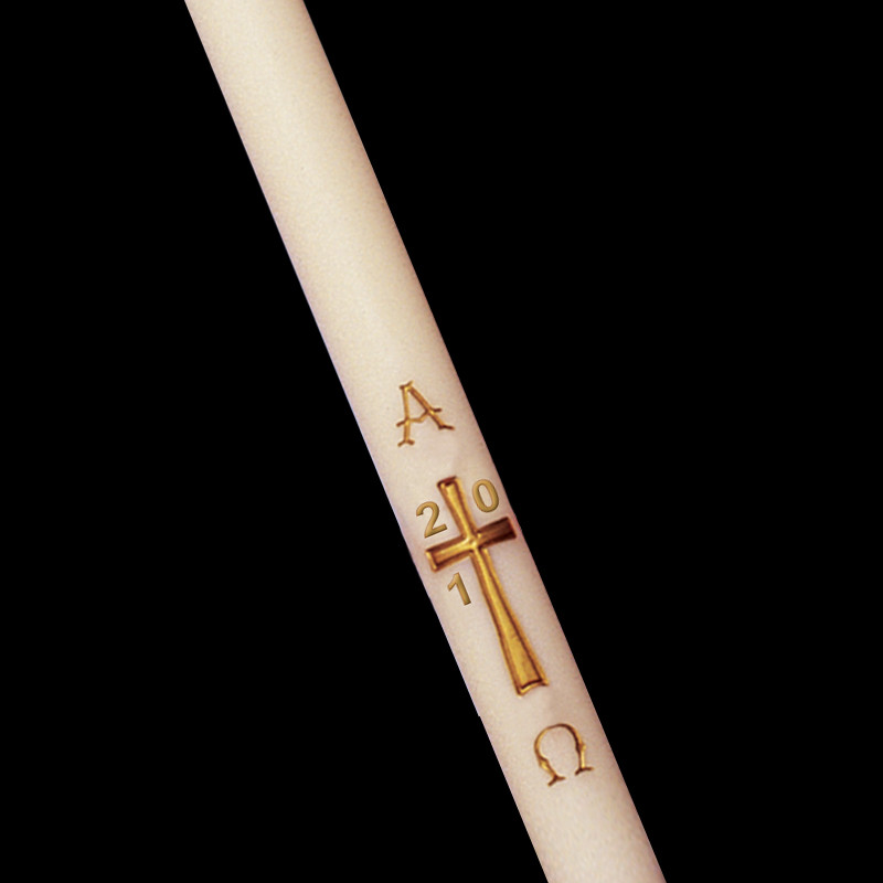Simple Cross Beeswax Paschal Candle | All Sizes - Holy Land Art Company ...