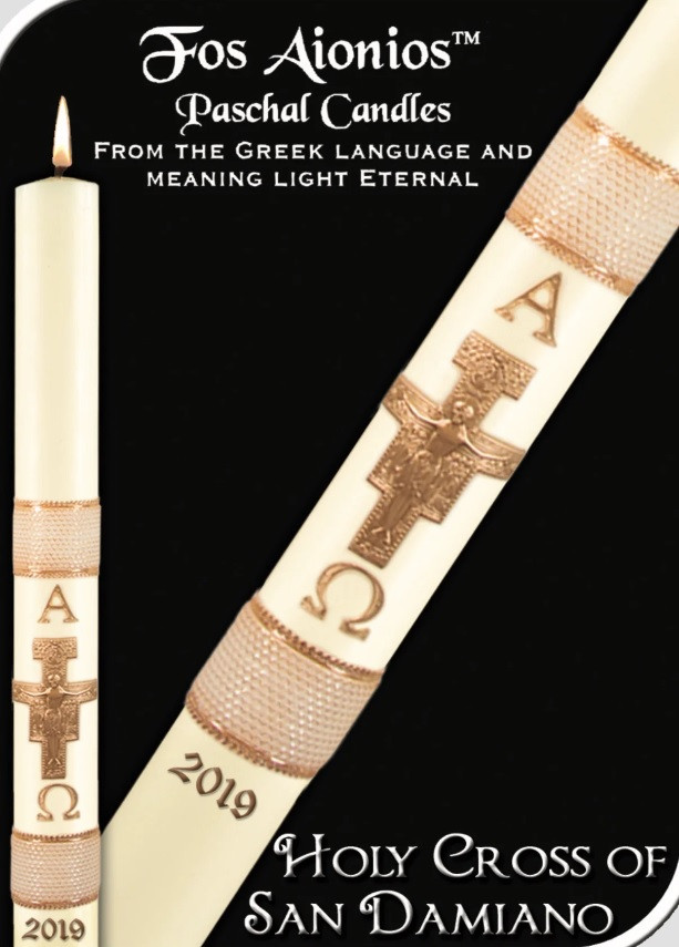 Holy Cross of San Damiano Beeswax Paschal Candle | All Sizes - Holy ...
