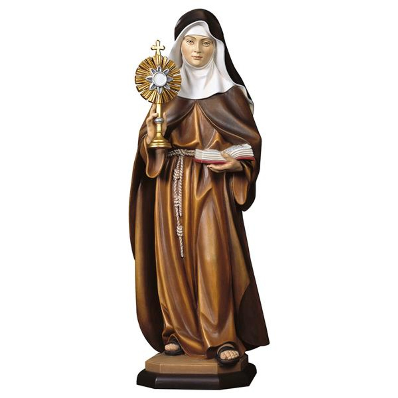 St. Clare of Assisi with Monstrance Statue | Hand Carved in Italy |  Multiple Sizes