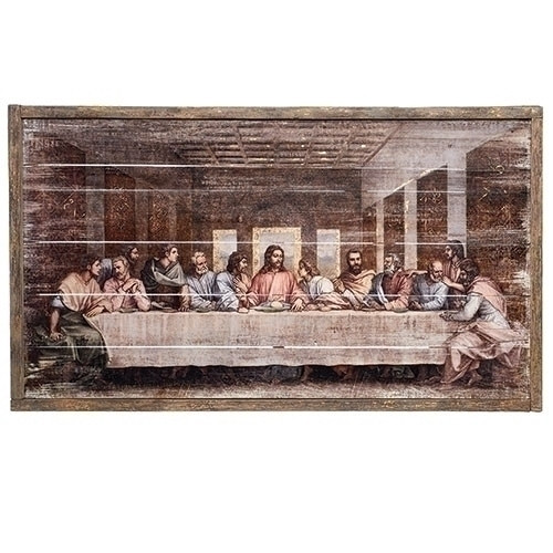 Rustic Last Supper Rustic Last Supper 38″ Wood Panel with Gilding