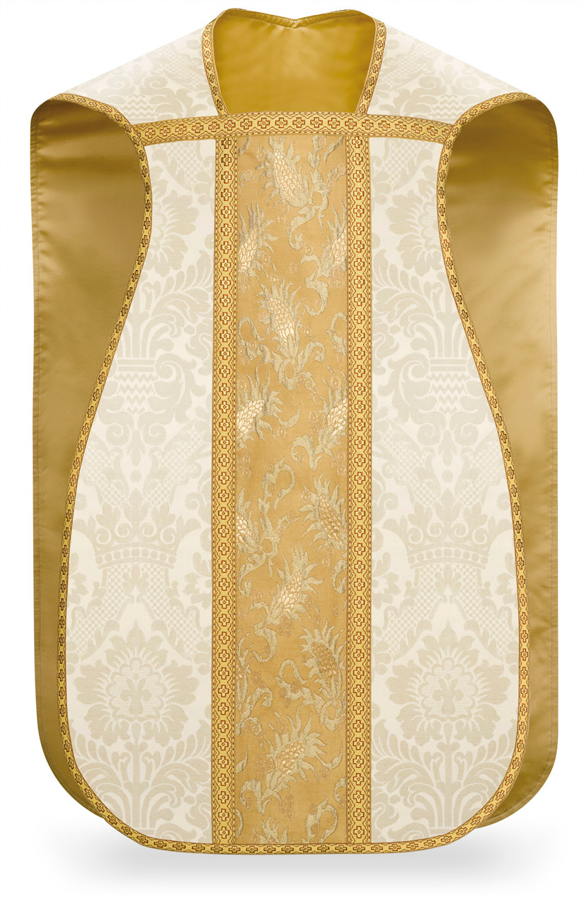 3986 Hand Embroidered Gold Paschal Lamb Roman Fiddleback Chasuble