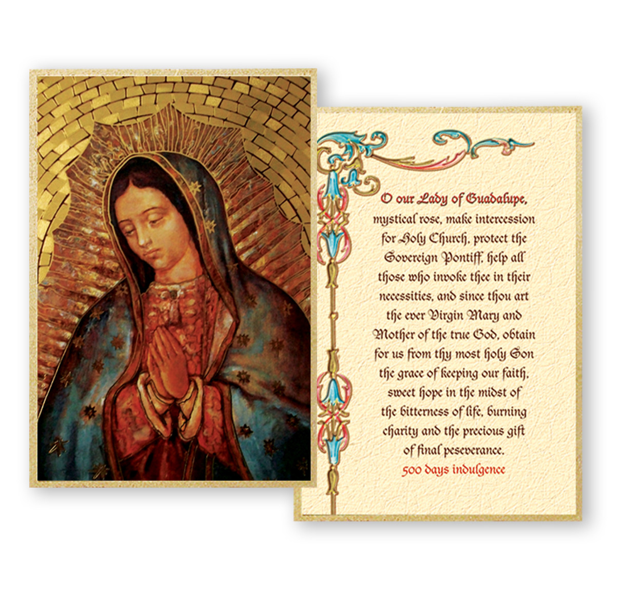 Our Lady of Guadalupe Gold Foil Mosaic Plaque - Holy Land Art Company, LLC