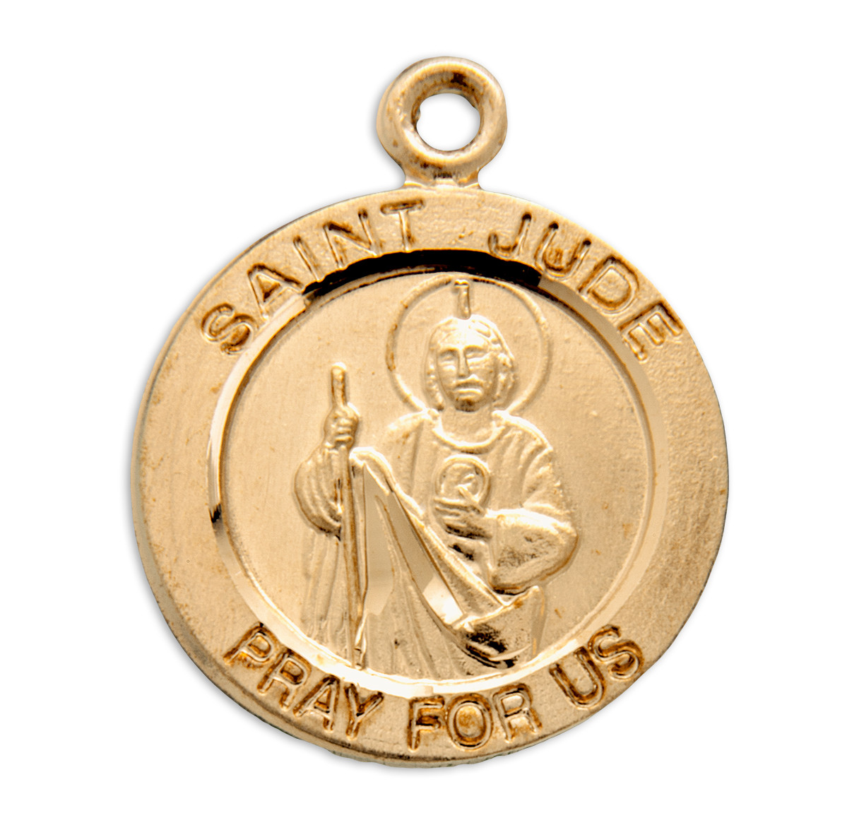 Patron Saint Jude Medum Round Gold Over Sterling Silver Medal | 18 ...