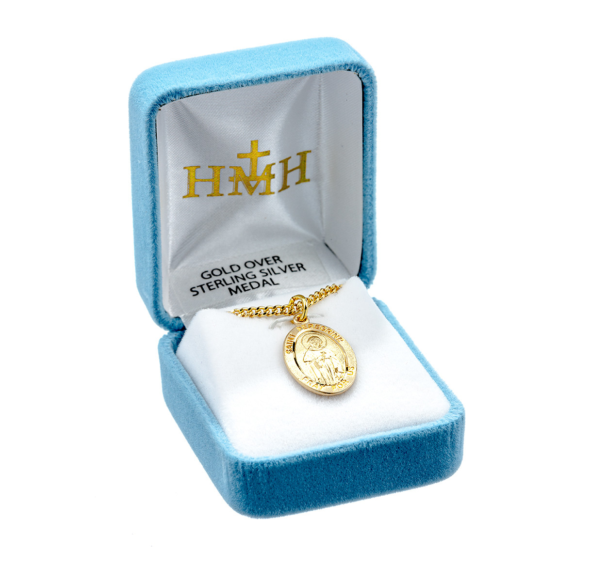 Patron Saint Peregrine Oval Gold Over Sterling Silver Medal - Holy Land ...