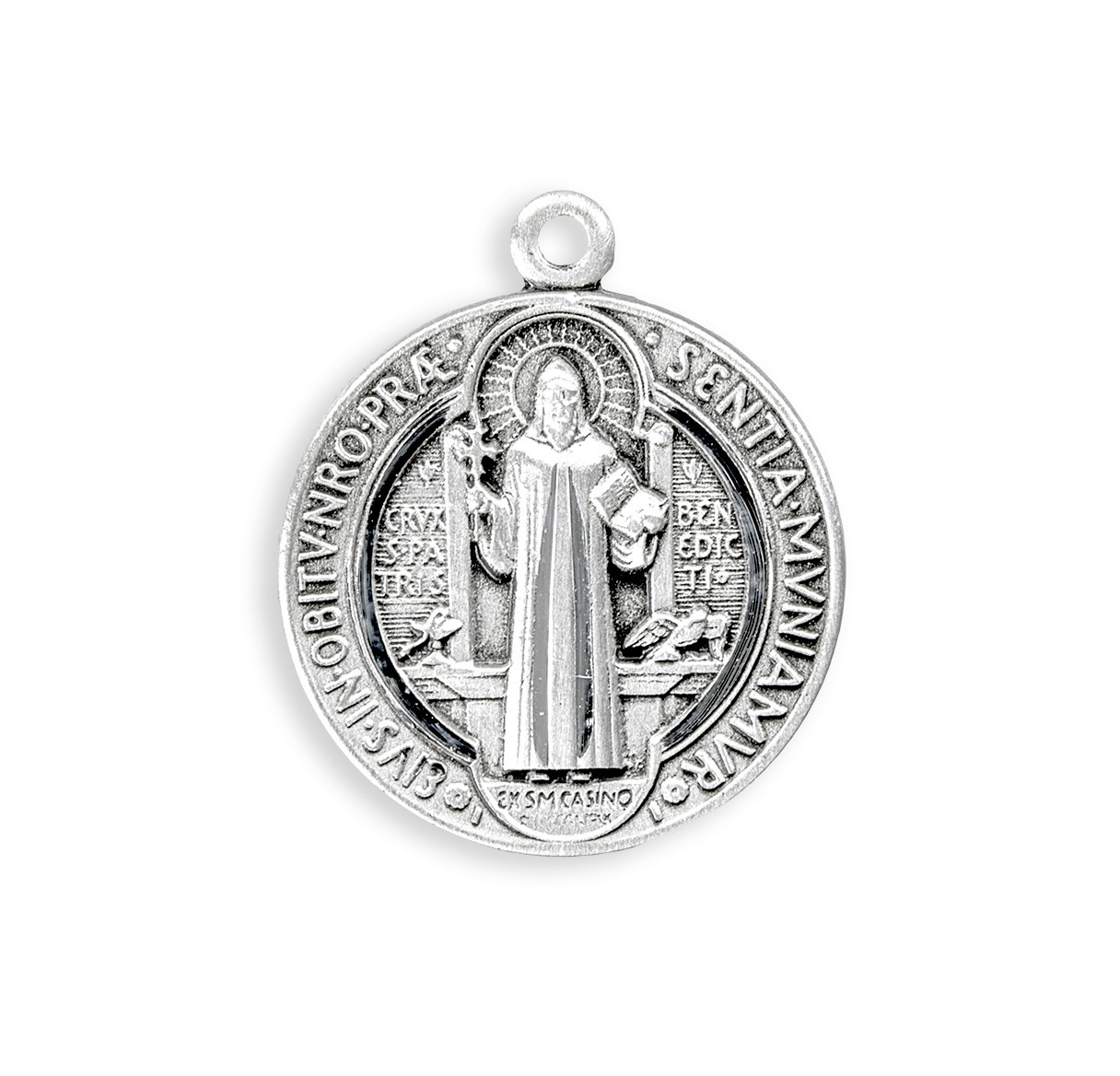 Saint Benedict Medium Round Jubilee Sterling Silver Medal | 18" Chain ...