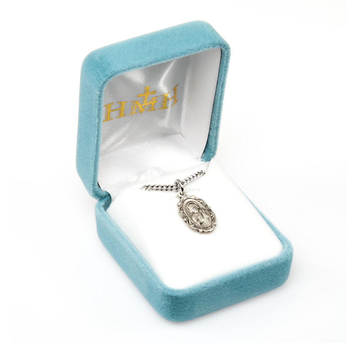 Saint Jude Oval Sterling Silver Medal - Holy Land Art Company, LLC