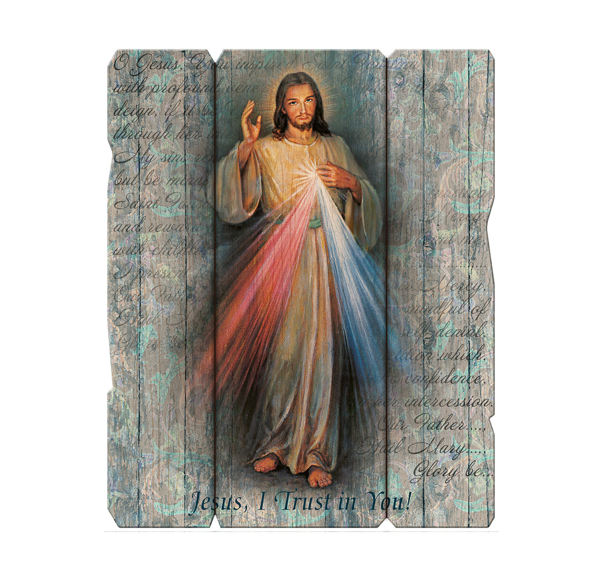 Divine Mercy Wood Wall Plaque | 11" x 14" - Holy Land Art Company, LLC