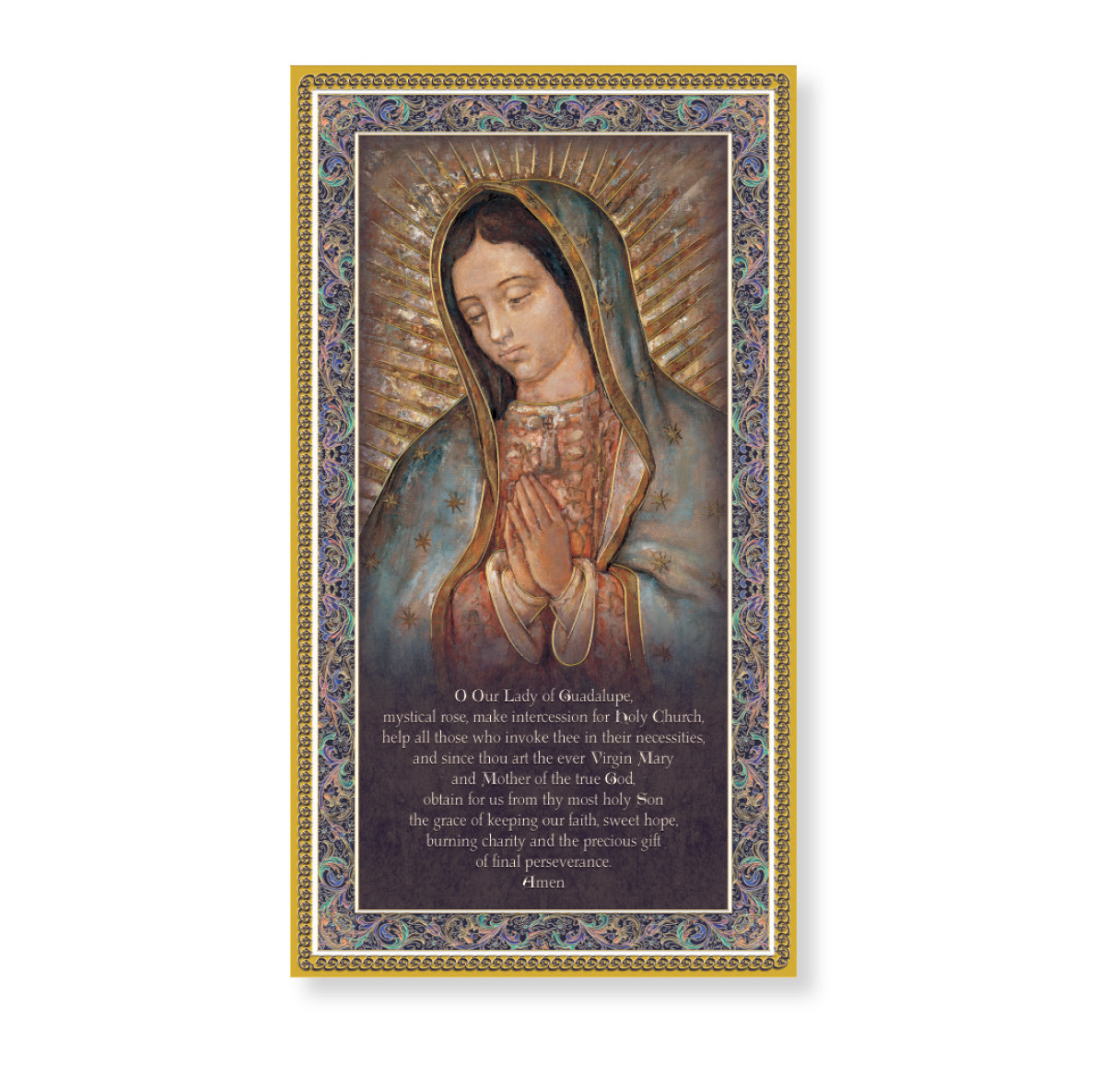 Our Lady of Guadalupe Gold Foil Wood Plaque - Holy Land Art Company, LLC