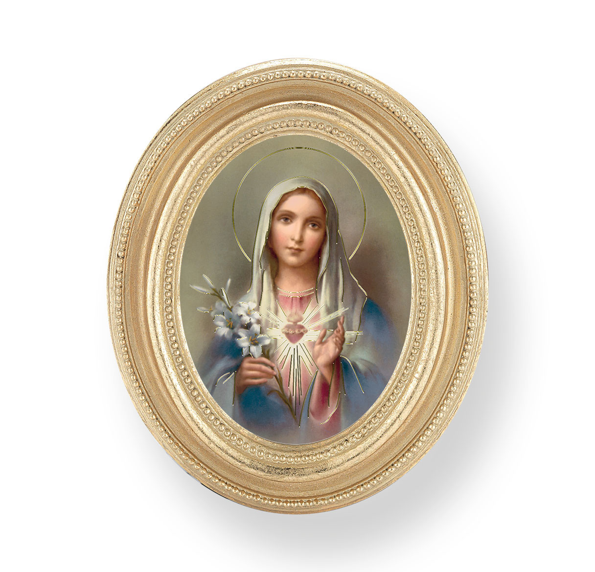 Immaculate Heart of Mary Oval Framed Print | Style B | Gold Frame ...