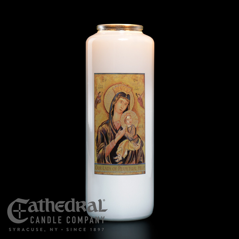 Single Our Lady of Perpetual Help 6Day Glass Candles One Candle