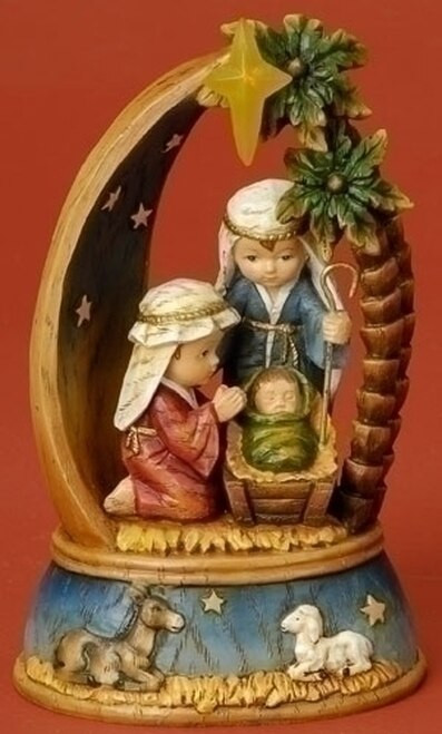 8″ Holy Family Nativity Scene with LED Star