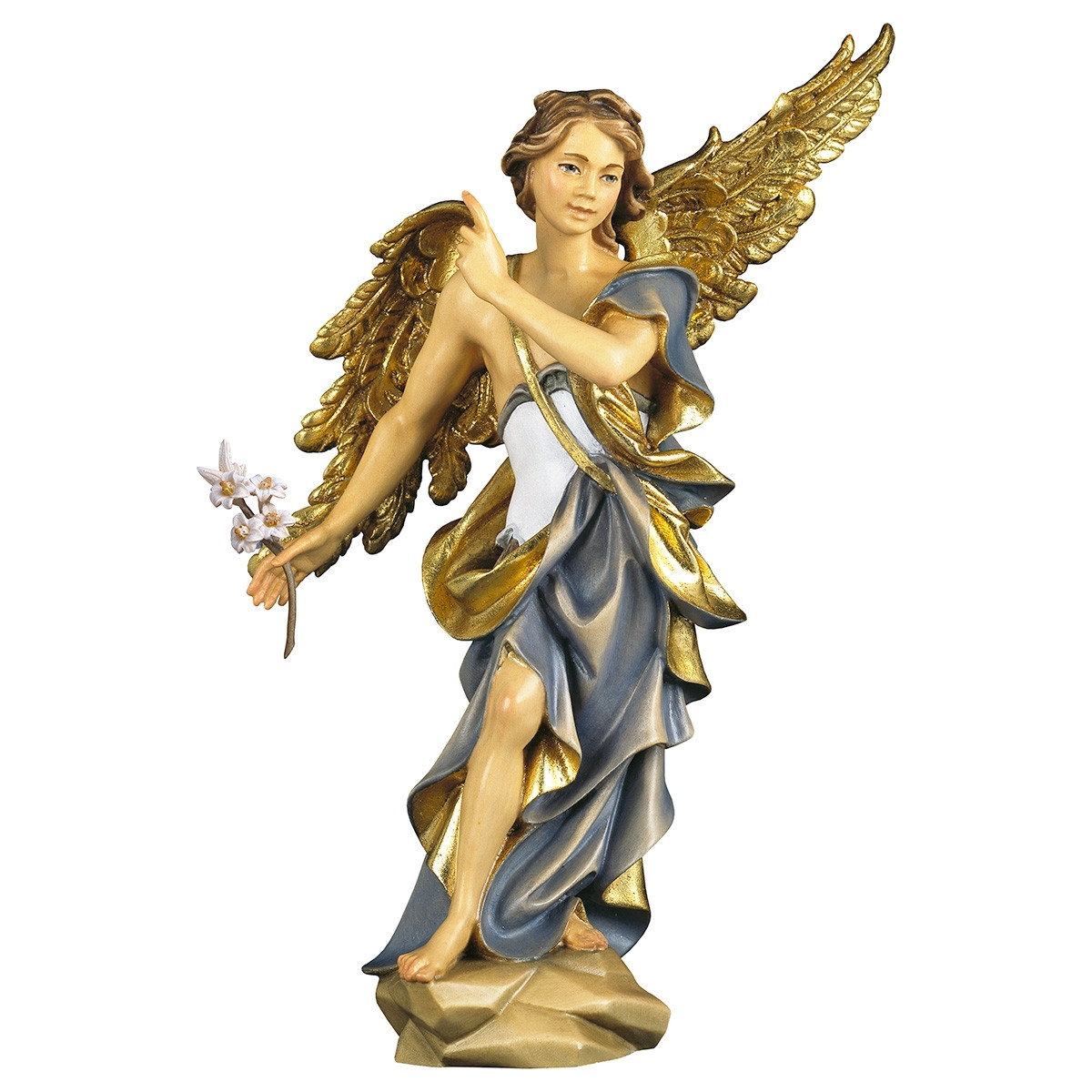 St. Gabriel Archangel with Lily Statue | Hand Carved In Italy
