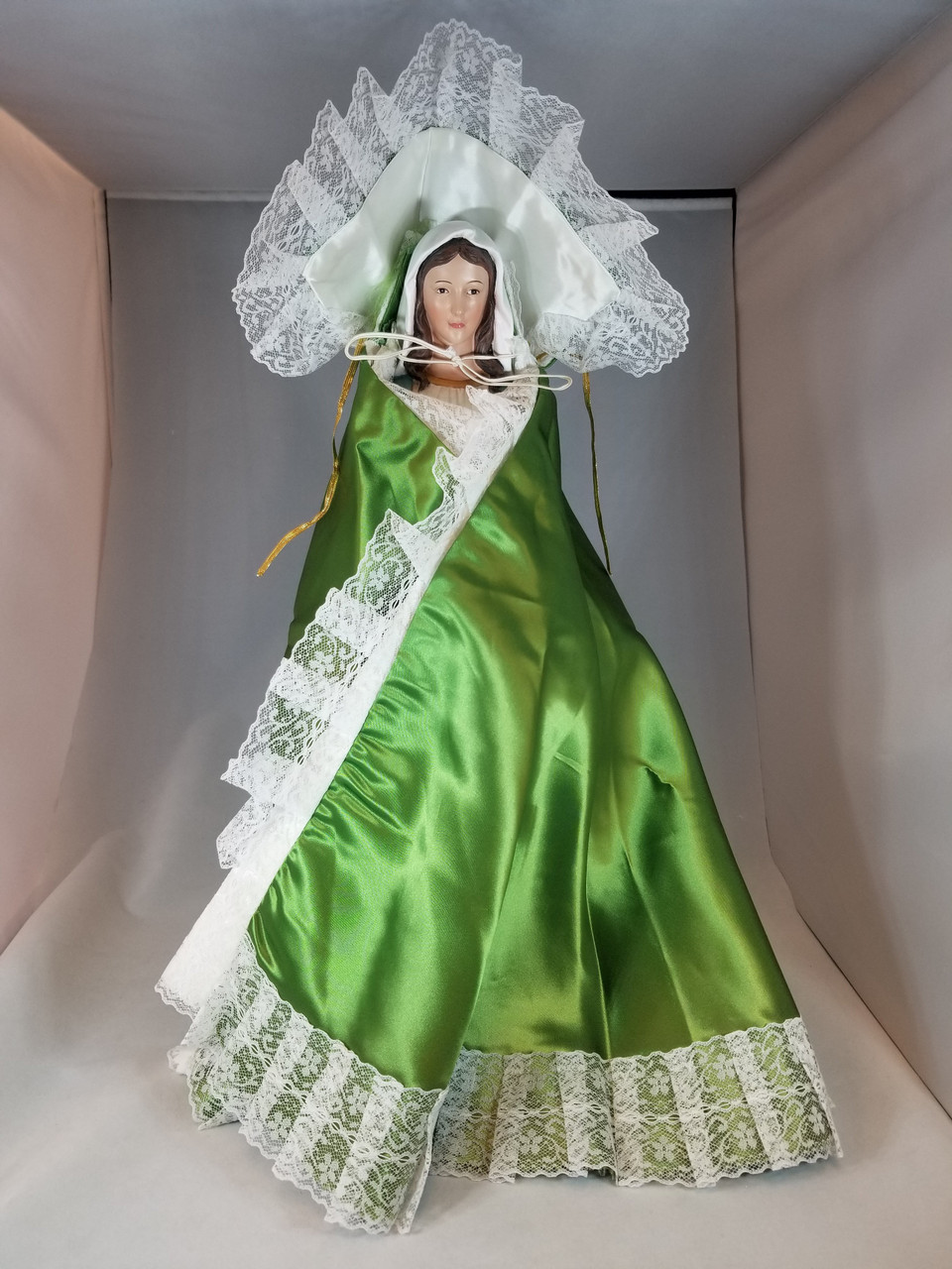 Green Infant of Prague Dress Satin 18" Holy Land Art Company, LLC