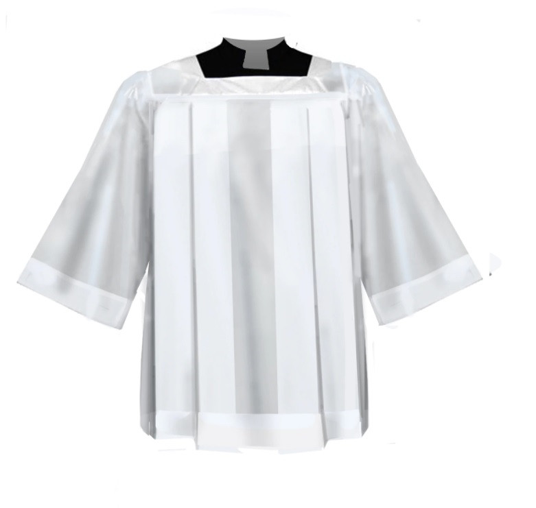 #181 Altar Server Pleated Square Neck Surplice | Poly/Cotton - Holy ...
