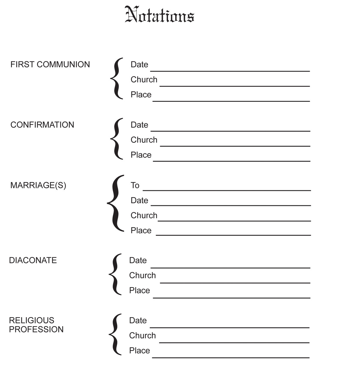 Baptism Certificate of Baptism Pad of 50 Holy Land