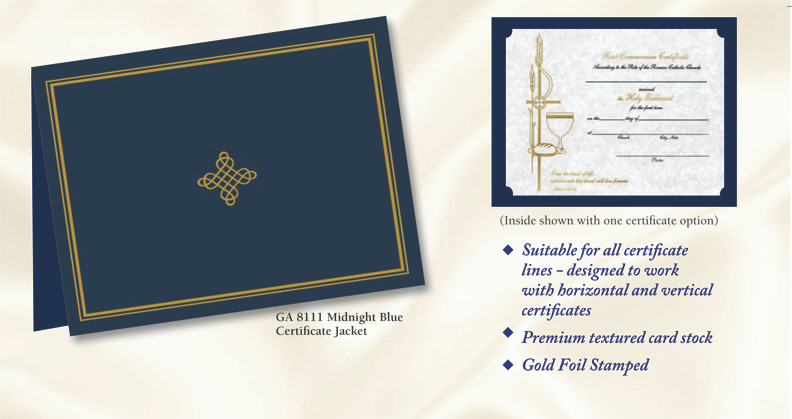 Blue Certificate Jackets Box of 50 Holy Land Art Company, LLC