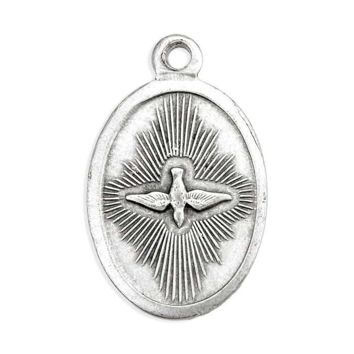 1" Holy Spirit Oval Antiqued Silver Oxidized Medal | Bag of 25 - Holy ...