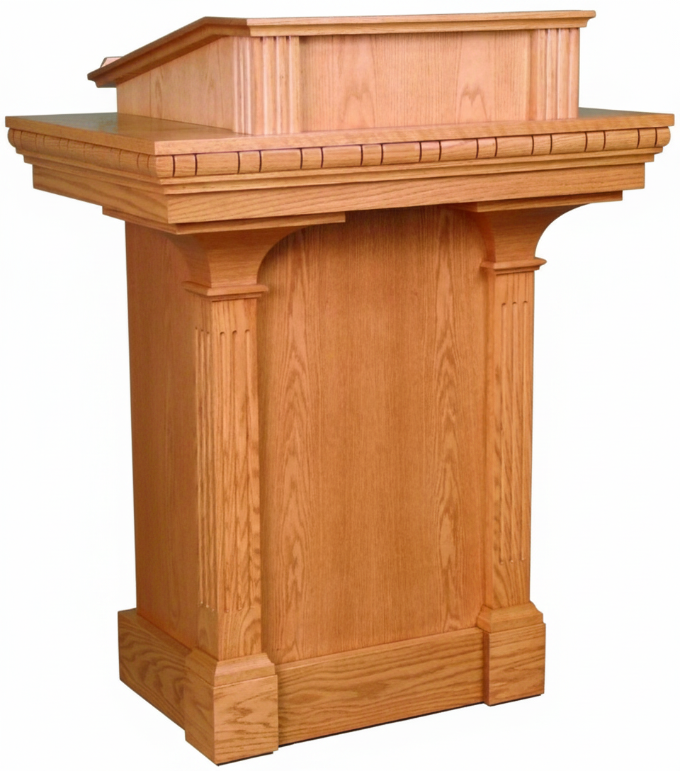 #650 Pulpit with Shelves | Multiple Finishes Available - Holy Land Art ...