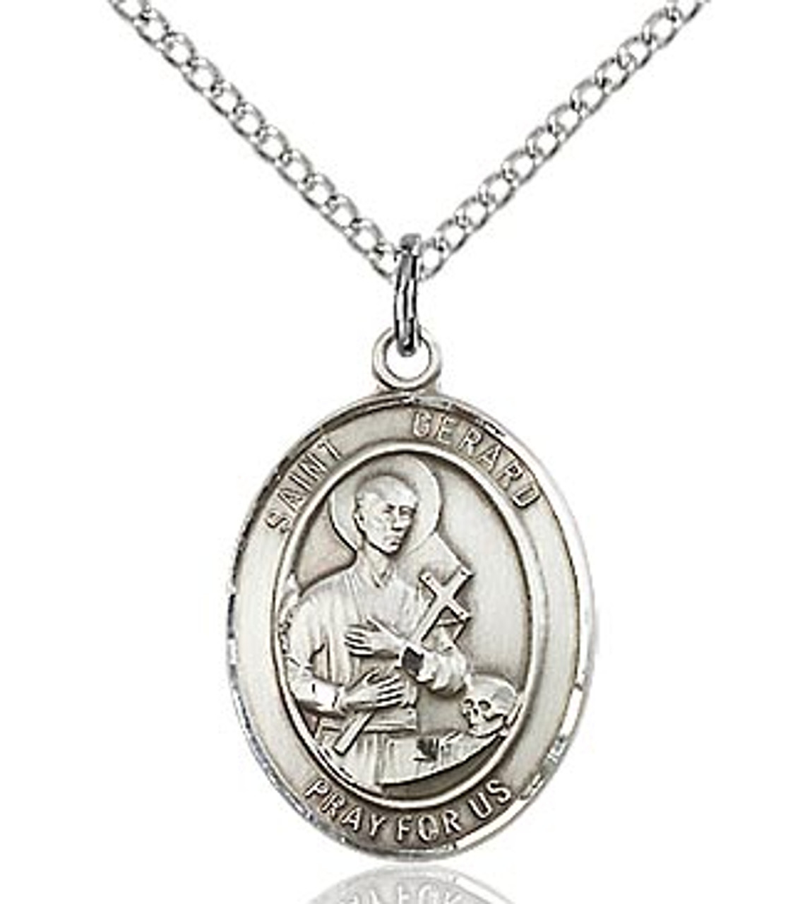 St Gerard Majella Sterling Silver Patron Saint of Expectant Mothers Necklace  by HMH Religious
