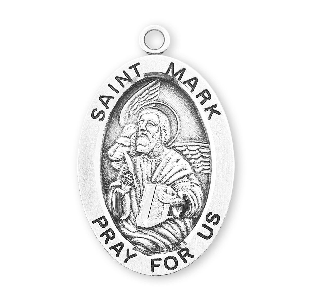 Patron Saint Mark Sterling Silver Medal with 24" Chain
