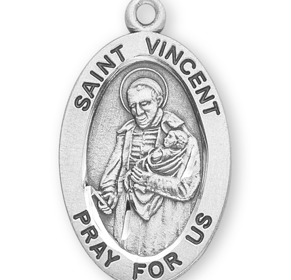 Patron Saint Vincent de Paul Oval Sterling Silver Medal | 2 - Holy Land ...
