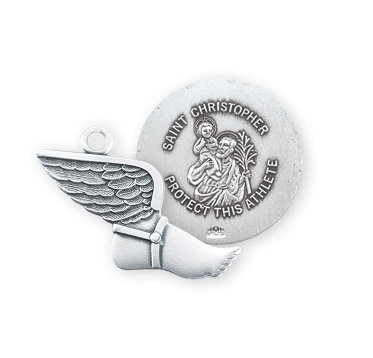 Saint Christopher Sterling Silver Track Athlete Medal - Holy Land Art ...