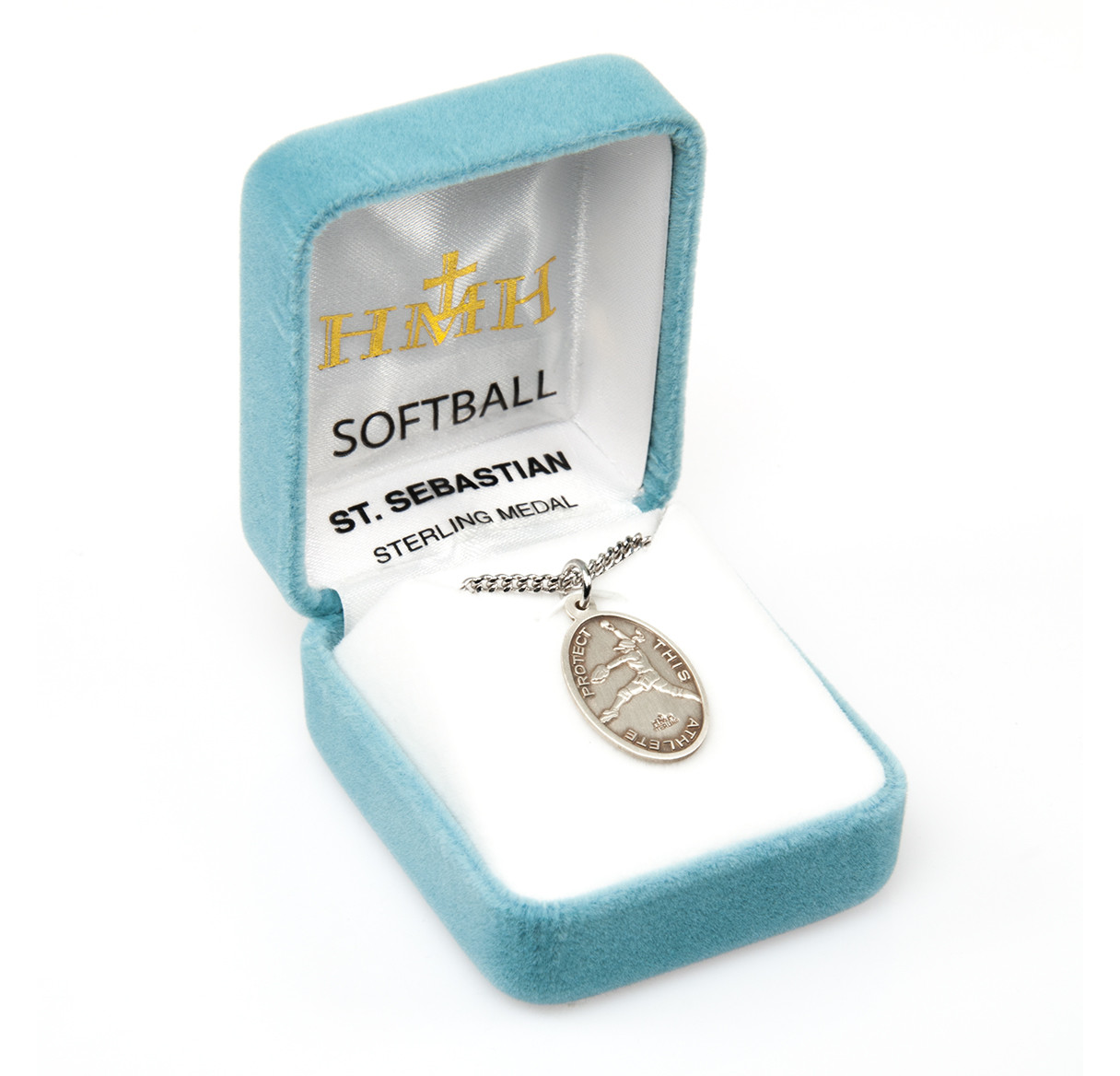 Saint Sebastian Oval Sterling Silver Female Softball Athlete Medal ...