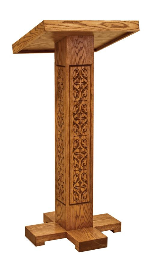 22 Carved Cross & Lily Book Stand/Lectern Oak Multiple Finishes