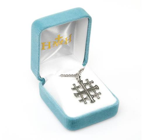 Sterling Silver Jerusalem Cross | 24" Endless Curb Chain