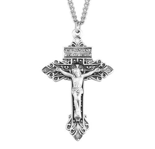 Sterling Silver Pardon Crucifix | 24" Endless Chain