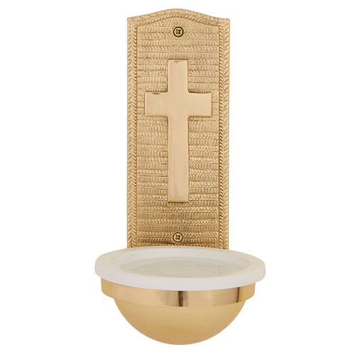 Cross Design Holy Water Font | Solid Brass