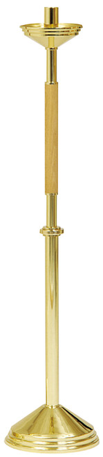 K75 Processional Paschal Candlestick | 46"H | Solid Brass & Oak Wood