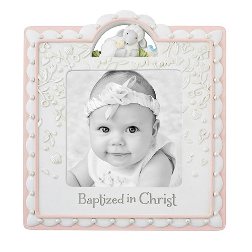Baptized In Christ Picture Frame | Girl | Holds 4" x 4" Photo