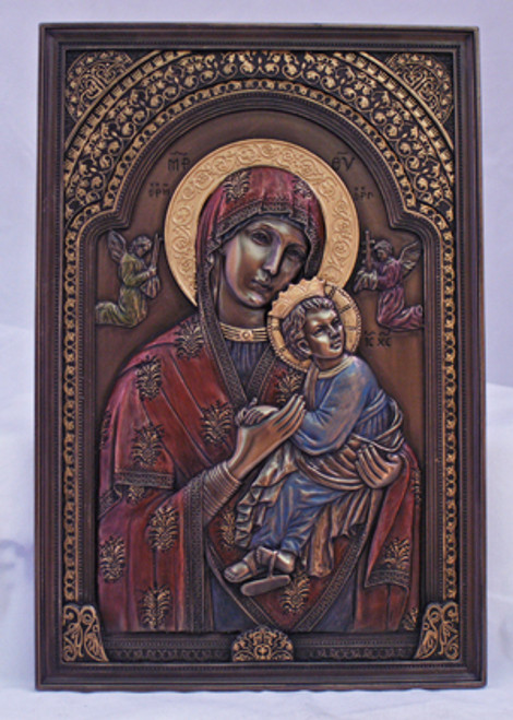 6" x 9" Our Lady of Perpetual Help Plaque | Hand-Painted Cold-Cast Bronze