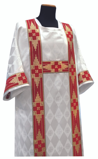 #419 Banded Dalmatic | 100% Polyester Damask