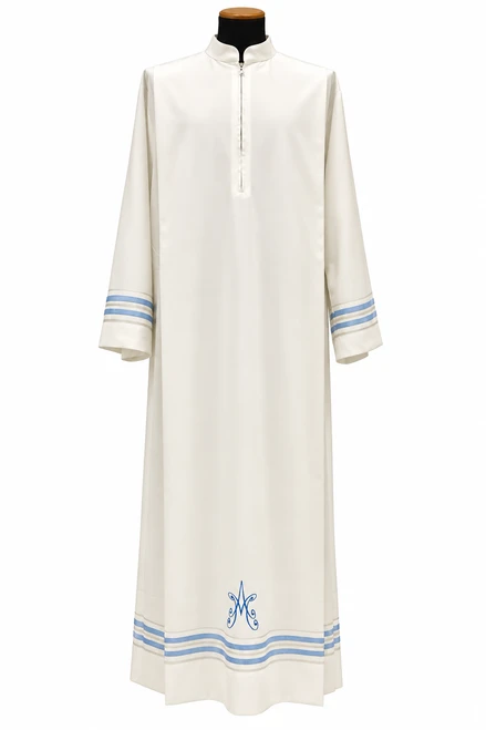 #0774 Marian Alb | Front Zipper | Mixed Wool