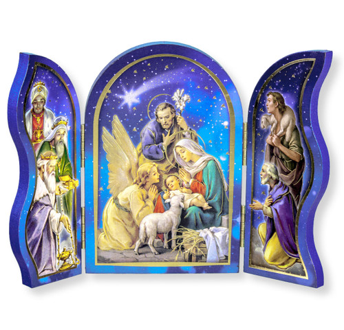 Holy Family Wooden Triptych