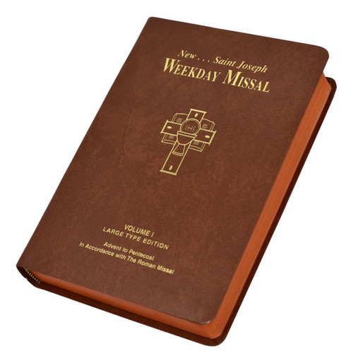 St. Joseph Weekday Missal Vol. I / Advent To Pentecost | Large Type Edition | Brown | Engrave