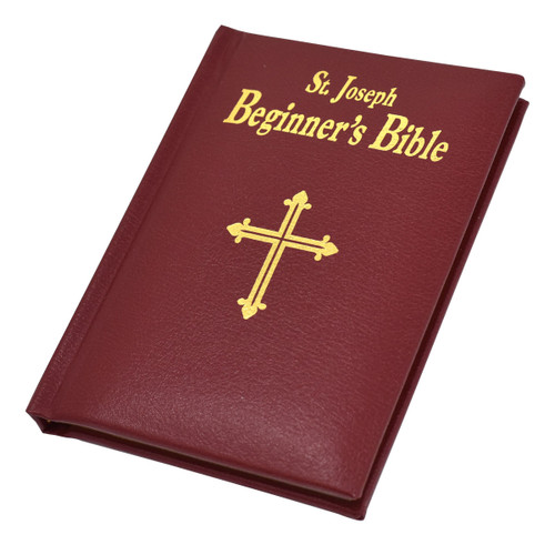 St. Joseph Beginner's Bible | Burgundy Imitation Leather | Engrave