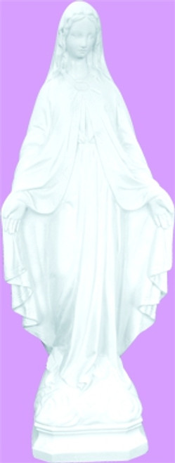 24" Our Lady of Grace Garden Statue | White Finish