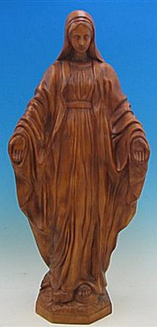 32" Our Lady of Grace Garden Statue | Wood Stain Finish