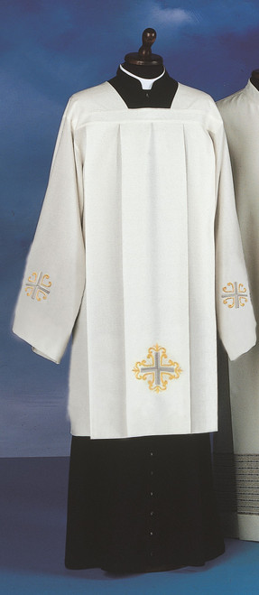 Custom Surplice #9335 Cross Embroidered Surplice | Mixed Cotton - Holy Land Art Company ...