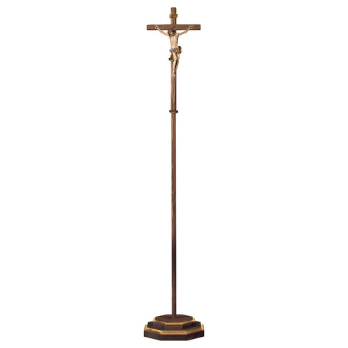 Straight Baroque Processional Crucifix | Hand Carved in Italy | Multiple Sizes