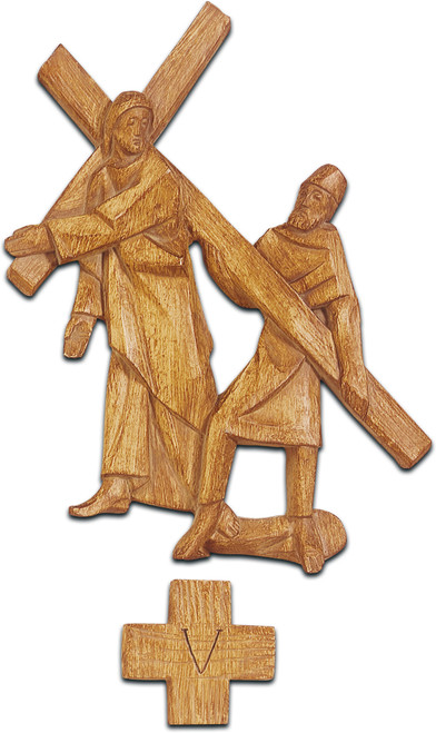 #5409 Stations Of The Cross | 9"-14" | Poly Resin Wood Tone Finish | Made In Belgium