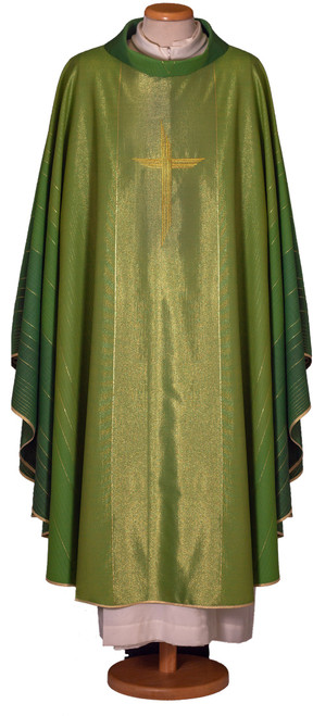 #2005 Embroidered Gold-Highlight Italian Chasuble | Roll Collar | Wool/Lurex | All Colors
