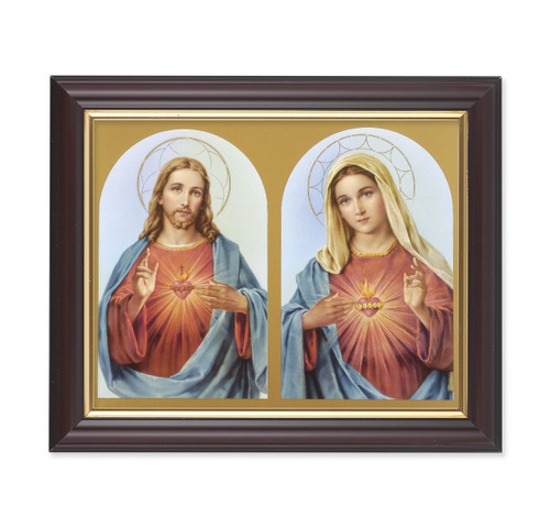 The Sacred Hearts Walnut Framed Art | Style A | 8" x 10"