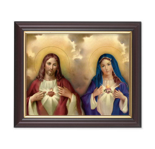 The Sacred Hearts Walnut Framed Art | Style C | 8" x 10"