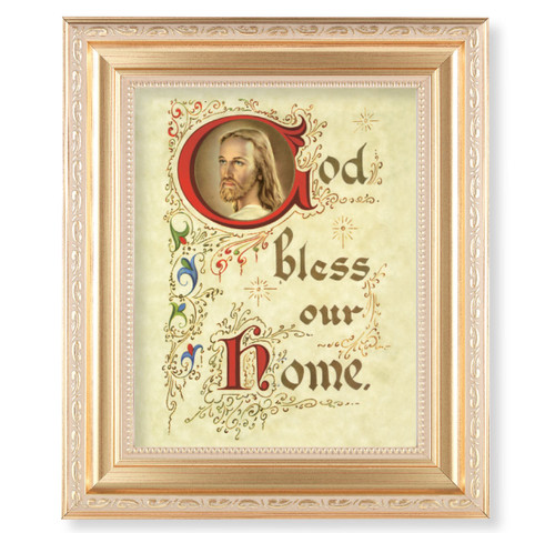 Christ House Blessing Gold Framed Art