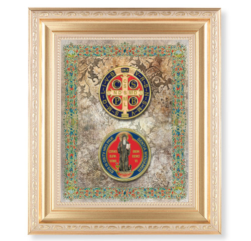 Medals of St. Benedict Gold Framed Art